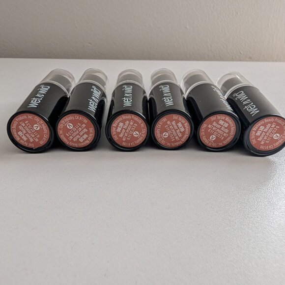 Wet n Wild MegaLast Lip Color Longwearing 983B Never Nude 0.11 oz Lot of 6 New - Picture 6 of 7